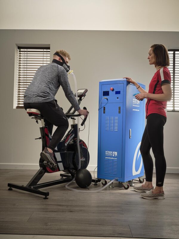 PBAES Pro Mask Based Hypoxic Air Generator and wattbike used during the test